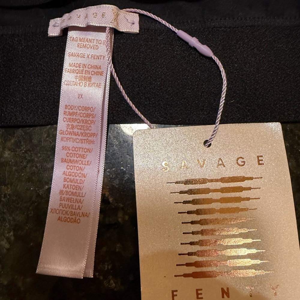 Savage X Fenty Black and Gold Patterned Bralette - Picture 3 of 3